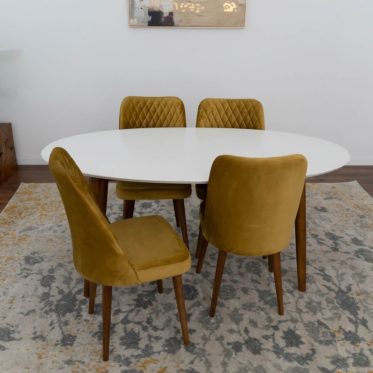 Rixos Dining Set - 4 Evette Gold Dining Chairs | MidinMod | Houston TX | Best Furniture stores in Houston