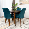 Palmer Dining set with 4 Evette Teal Dining Chairs (Walnut) | Mid in Mod | Houston TX | Best Furniture stores in Houston