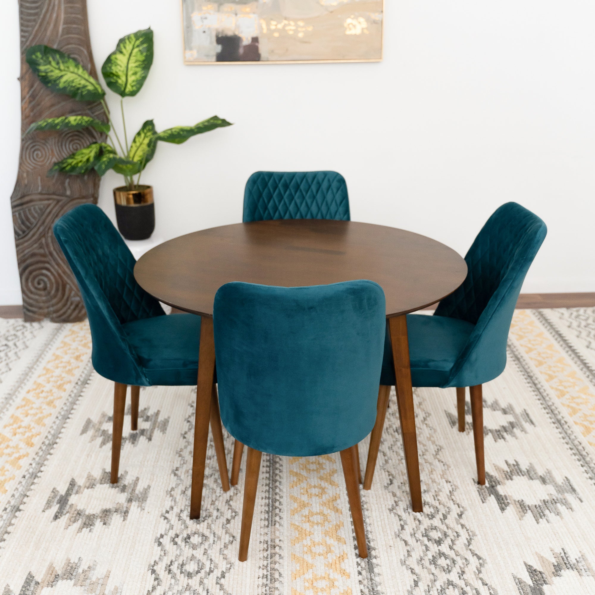 Teal dining room outlet chairs set of 4