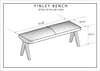 Finley Genuine Tan Leather Bench | MidinMod | Houston TX | Best Furniture stores in Houston