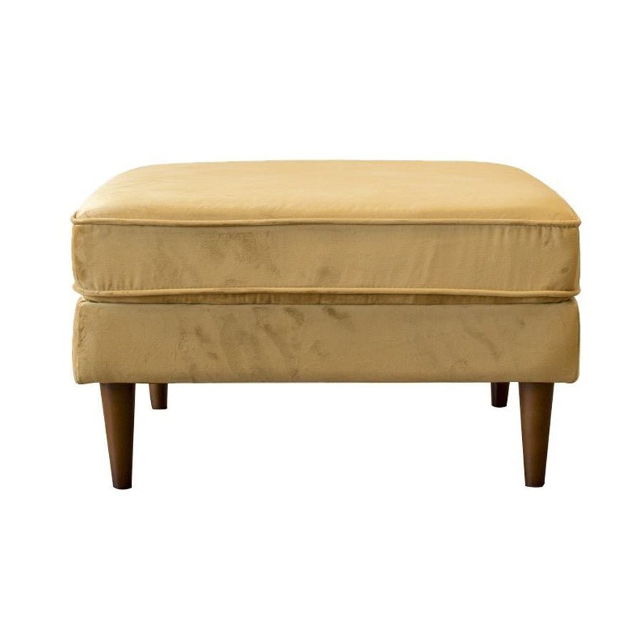 Fordham Gold Velvet Ottoman - MidinMod