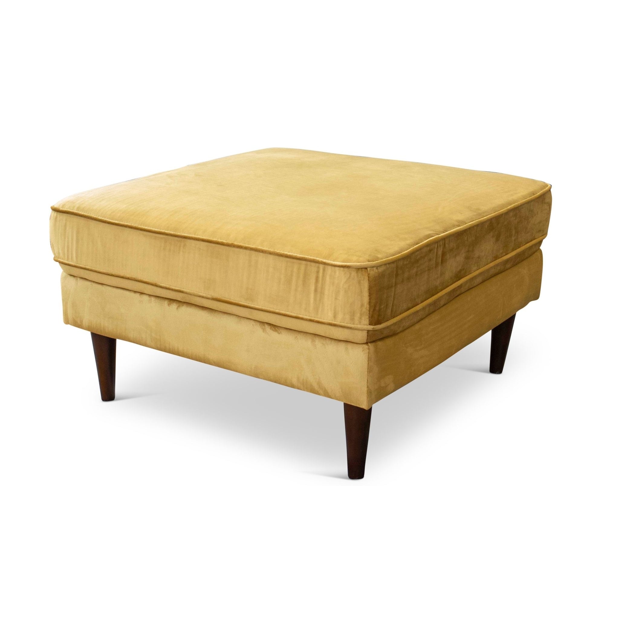 Fordham Gold Velvet Ottoman - MidinMod