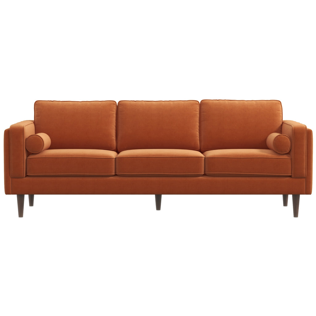 Fordham Sofa - Burnt Orange Velvet | MidinMod | Houston TX | Best Furniture stores in Houston