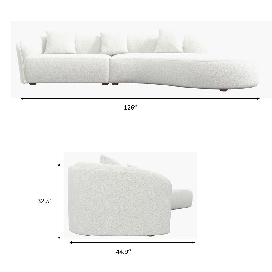 Galleria Sectional Sofa - Gold Velvet Couch | MidinMod |TX