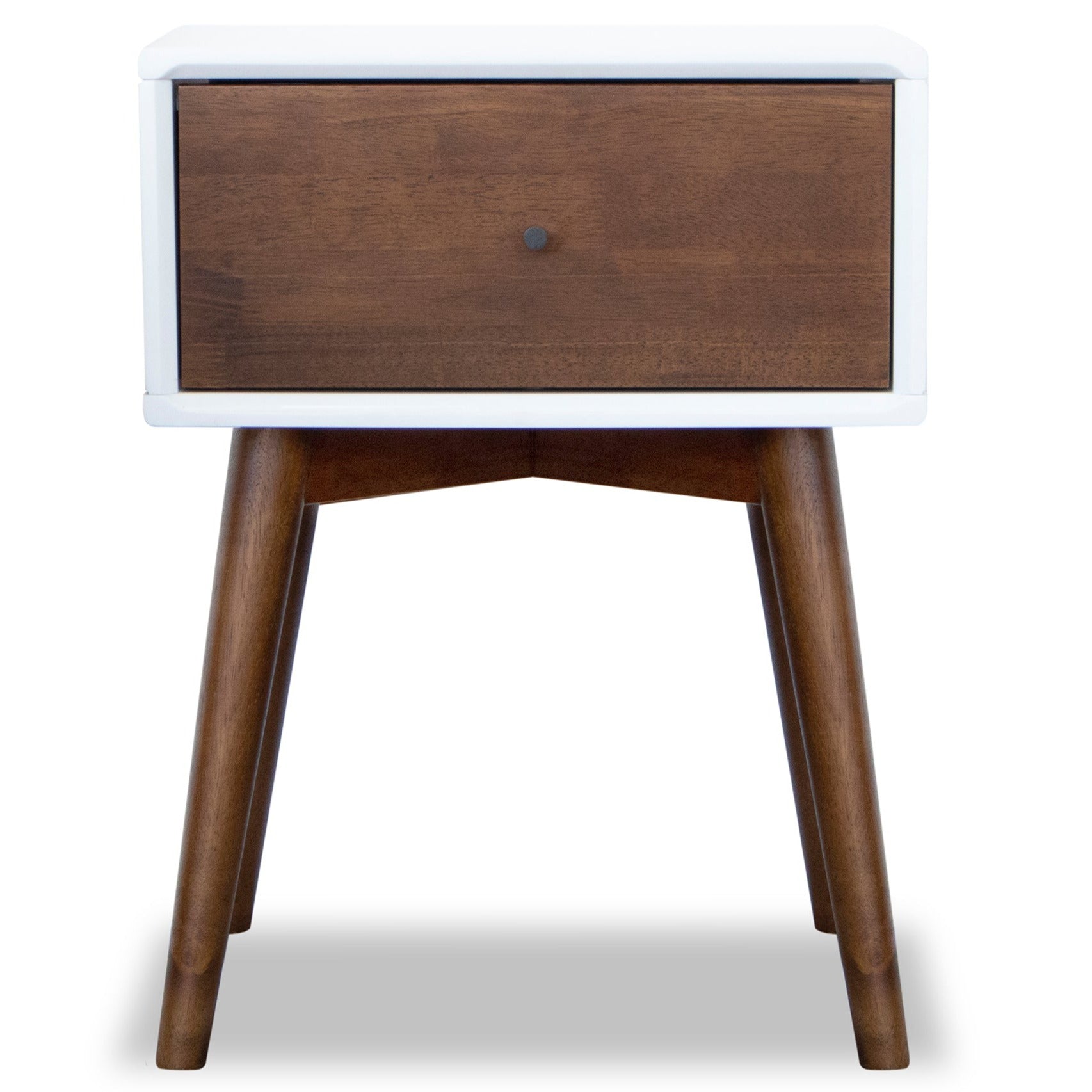 Hayes White Solid Wood Base Night Stand - MidinMod