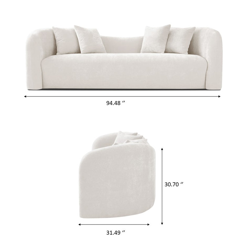 Hana Sofa Gold Boucle japandi home decor | MidinMod | Texas | Best Furniture stores in Houston