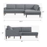 Harmony Sectional Sofa - Tan Leather Right Chaise | MidinMod | TX | Best Furniture stores in Houston