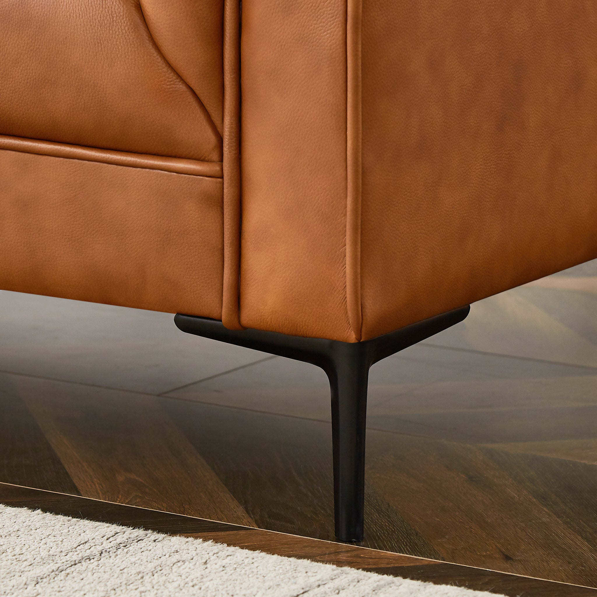 Houston Modern Sofa - Cognac Leather Couch | MidinMod | TX | Best Furniture stores in Houston