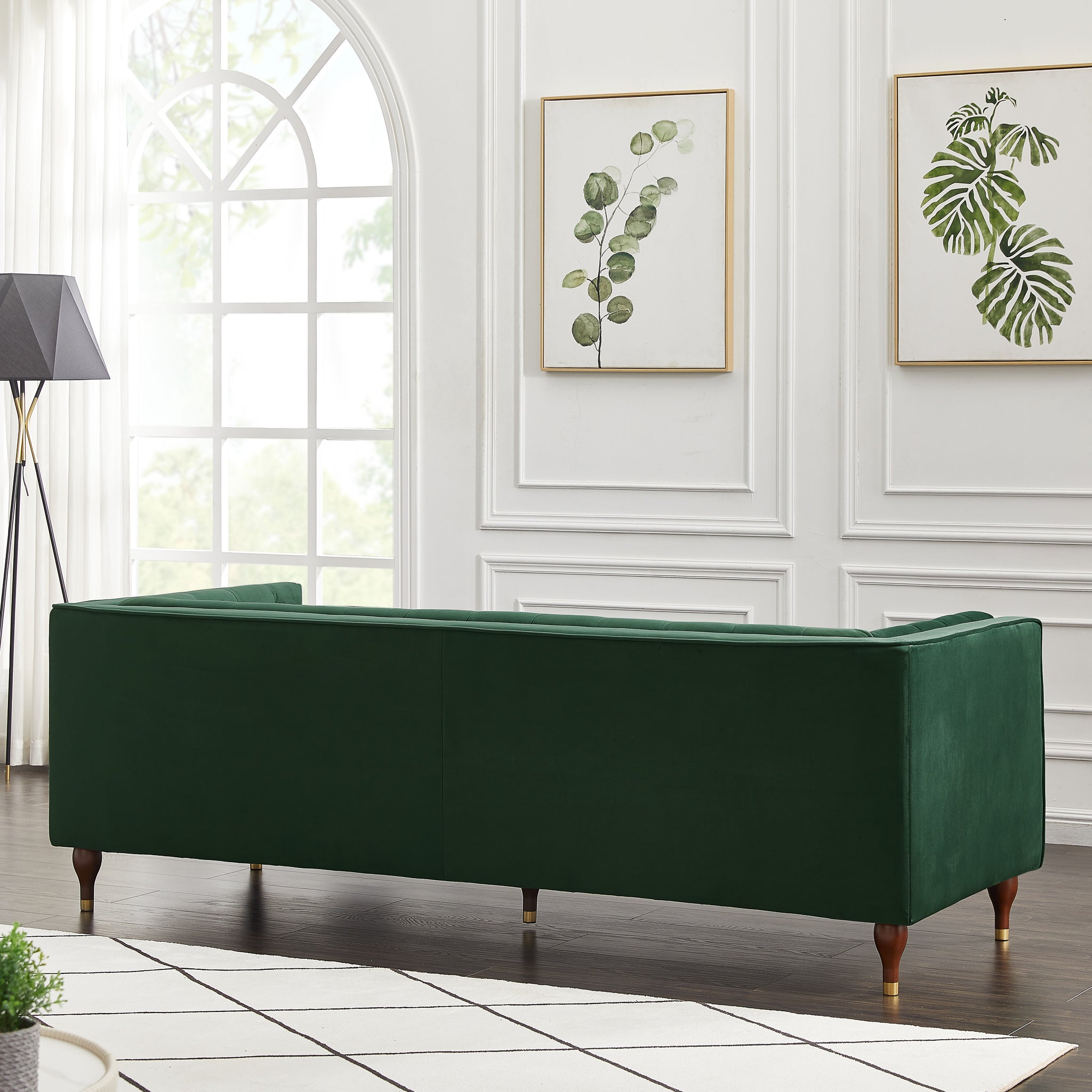 Houston Green Velvet Modern Sofa - MidinMod