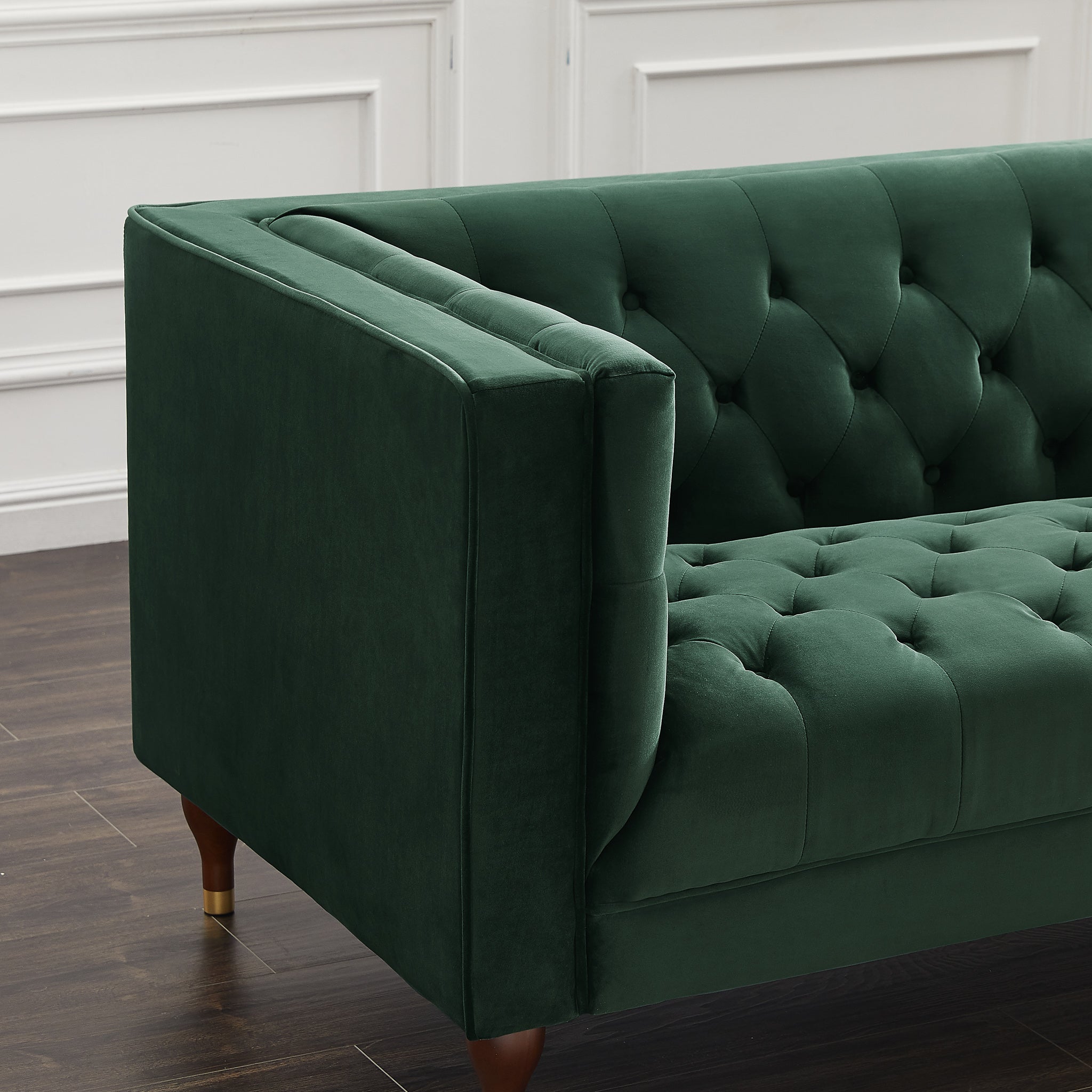 Houston Green Velvet Modern Sofa - MidinMod