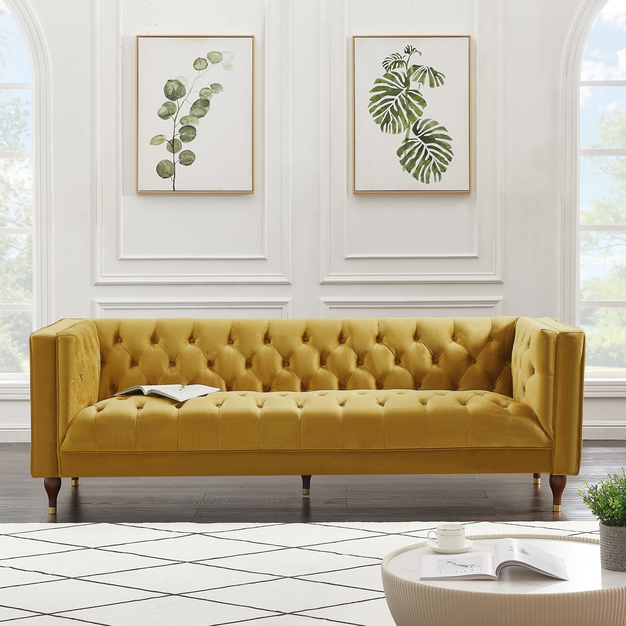 Golden on sale yellow sofa