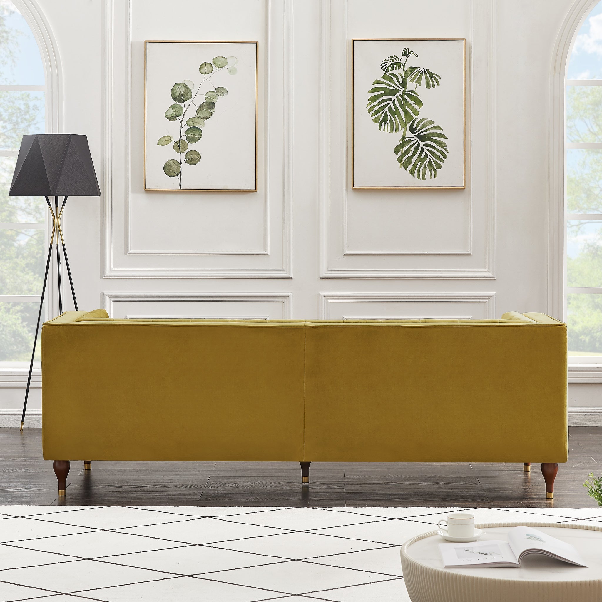 Houston Modern Sofa (Gold Yellow - Velvet) | Mid in Mod | Houston TX | Best Furniture stores in Houston