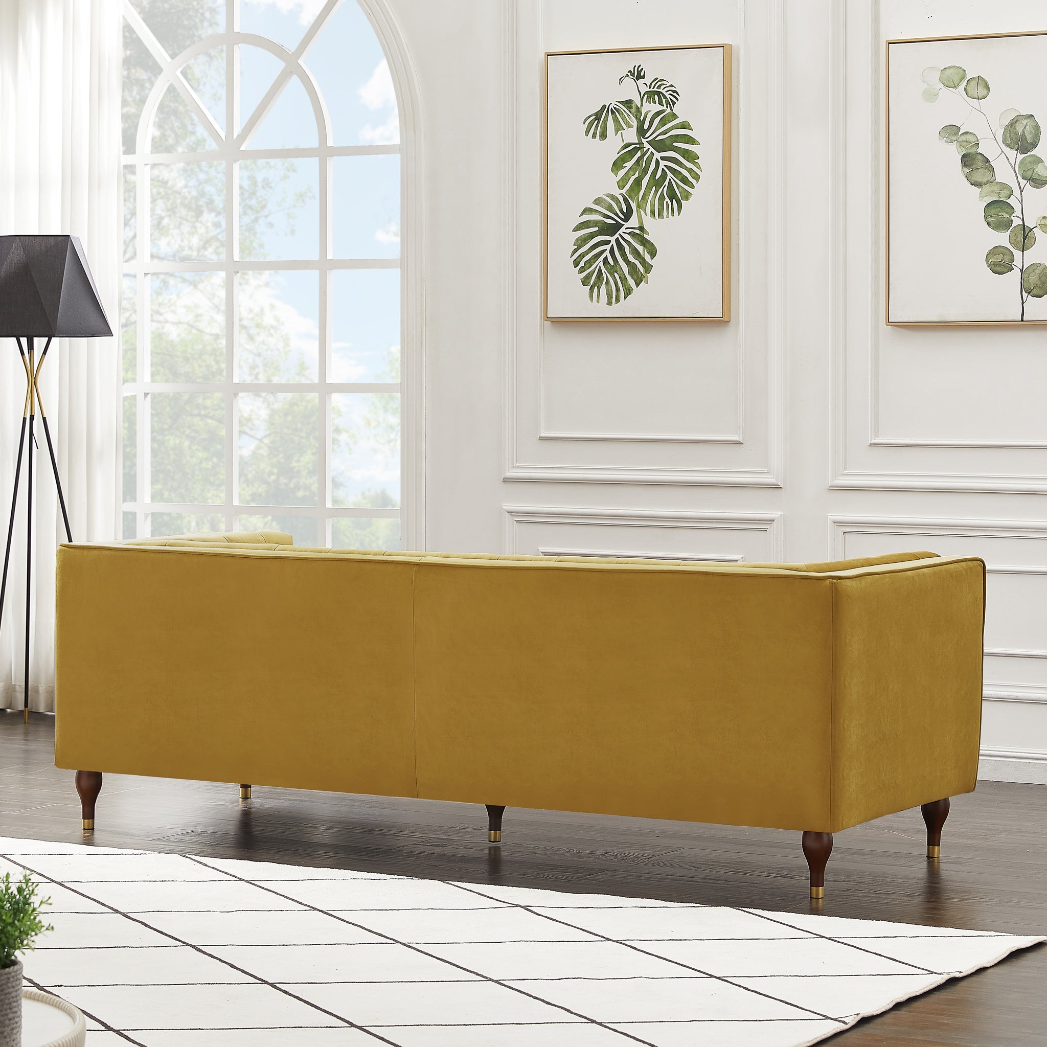 Houston Modern Sofa (Gold Yellow - Velvet) | Mid in Mod | Houston TX | Best Furniture stores in Houston