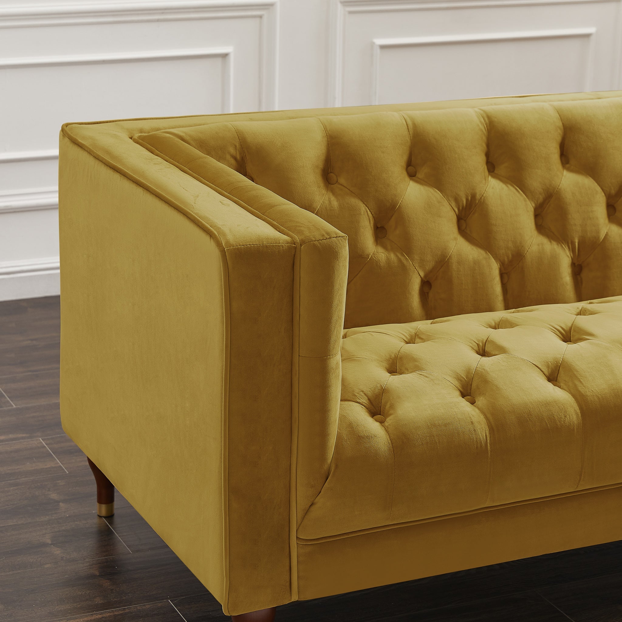 Houston Modern Sofa (Gold Yellow - Velvet) | Mid in Mod | Houston TX | Best Furniture stores in Houston