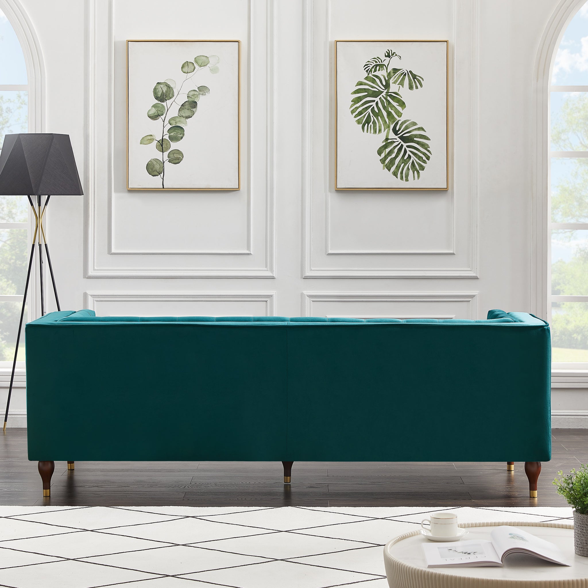 Houston Teal Velvet Modern Sofa - MidinMod