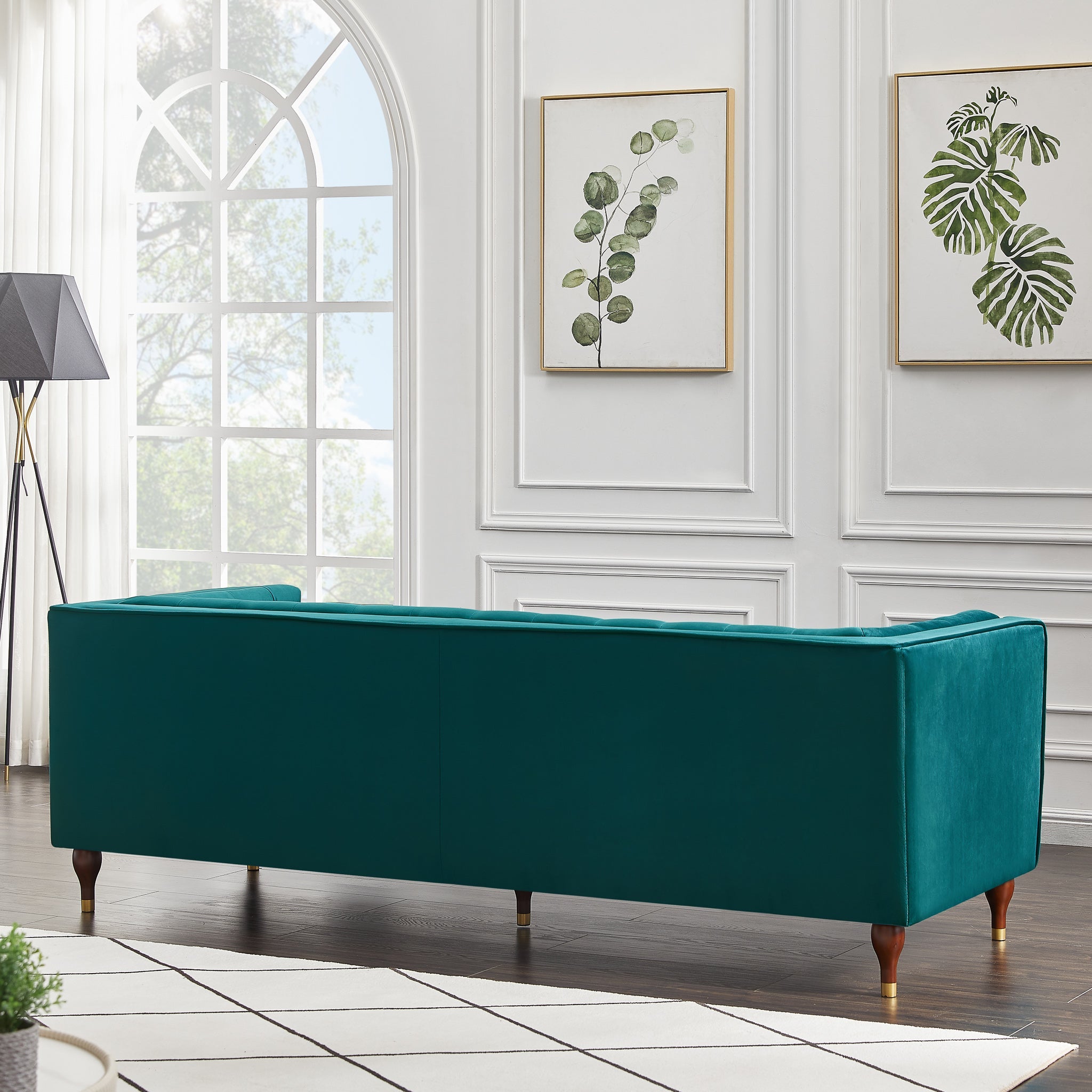 Houston Teal Velvet Modern Sofa - MidinMod