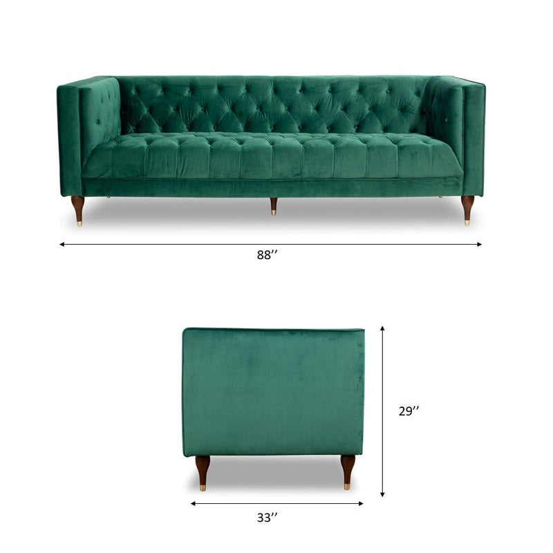 Houston Modern Sofa (Green - Velvet) - MidinMod Houston Tx Mid Century Furniture Store - Sofas 8