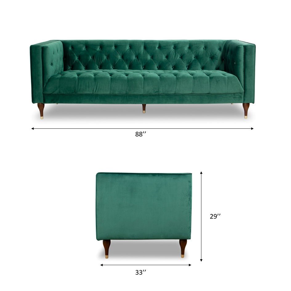 Jersey Sofa (Green Velvet), Mid in Mod