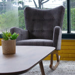 Charlotte Grey Velvet Rocking Chair  | MidinMod | Houston TX | Best Furniture stores in Houston
