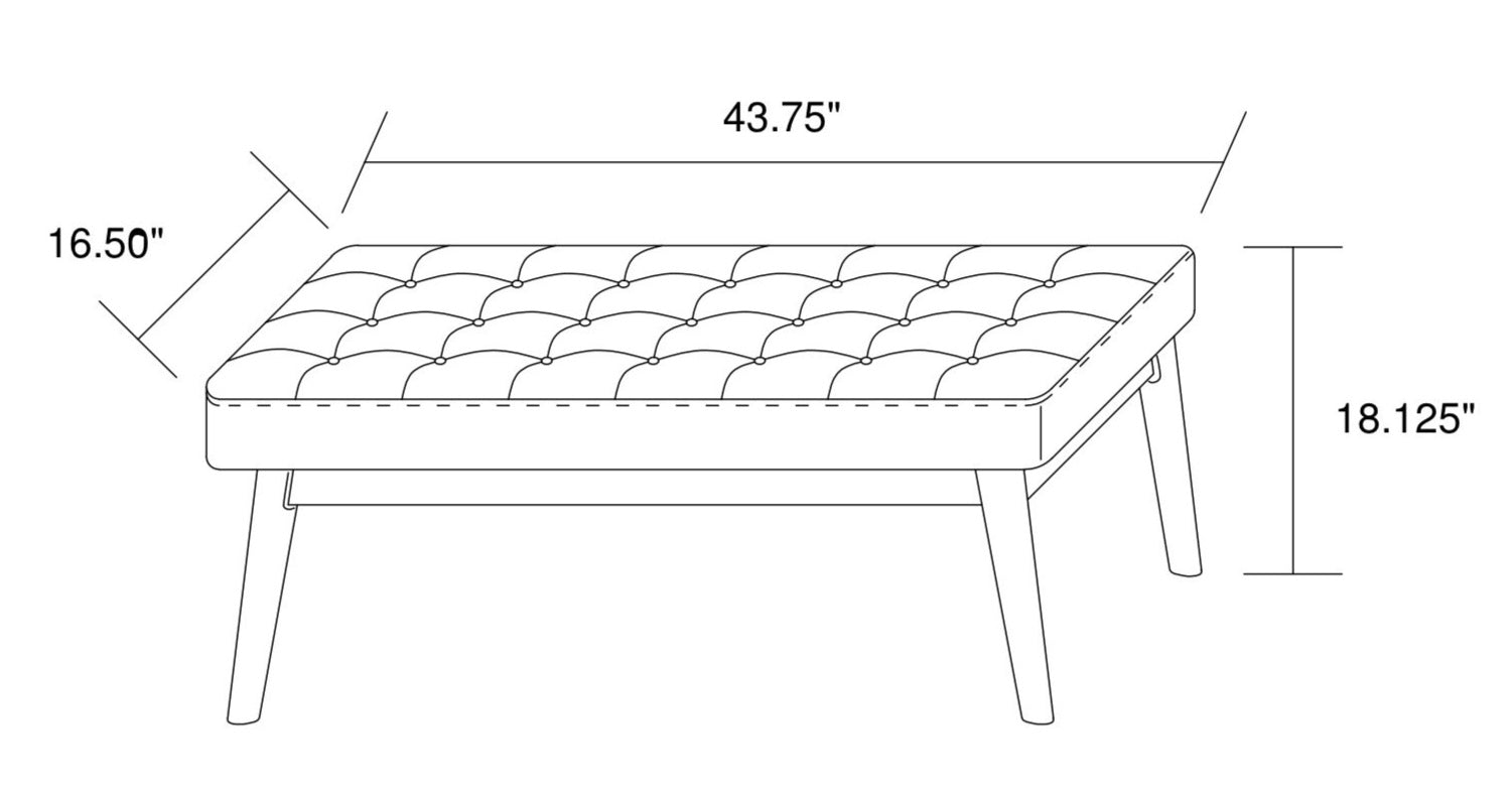 Julie Dark Gray Fabric Modern Bench - MidinMod