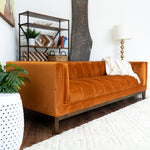 Jersey Orange Velvet Sofa