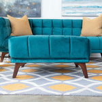 Kano Ottoman - Turquoise  Velvet | MidinMod | Houston TX | Best Furniture stores in Houston
