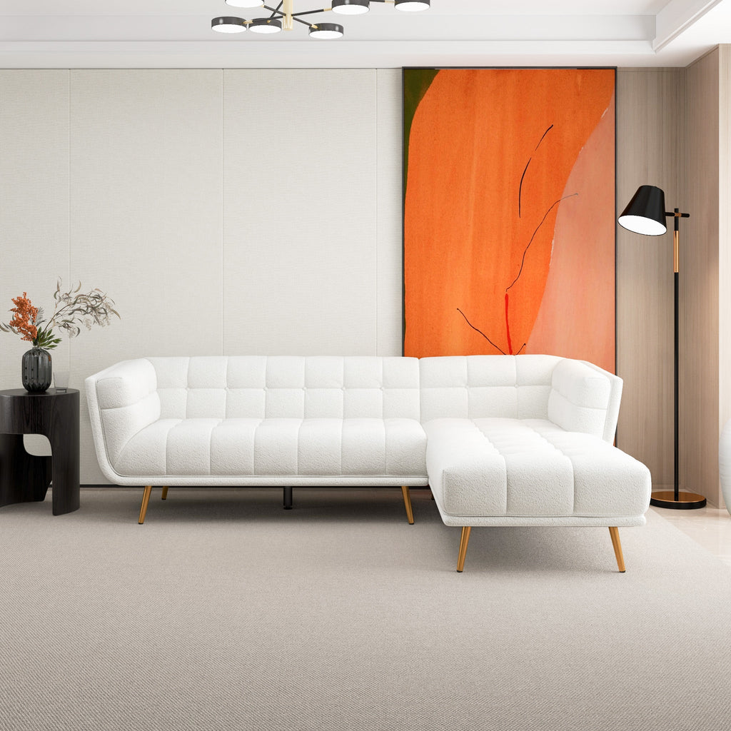 Kano Sectional Right Facing Chaise (Cream Boucle) | MidinMod | TX | Best Furniture stores in Houston