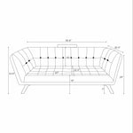 Kano Sofa Large-Dark Blue Boucle Metal Feet | MidinMod | TX | Best Furniture stores in Houston