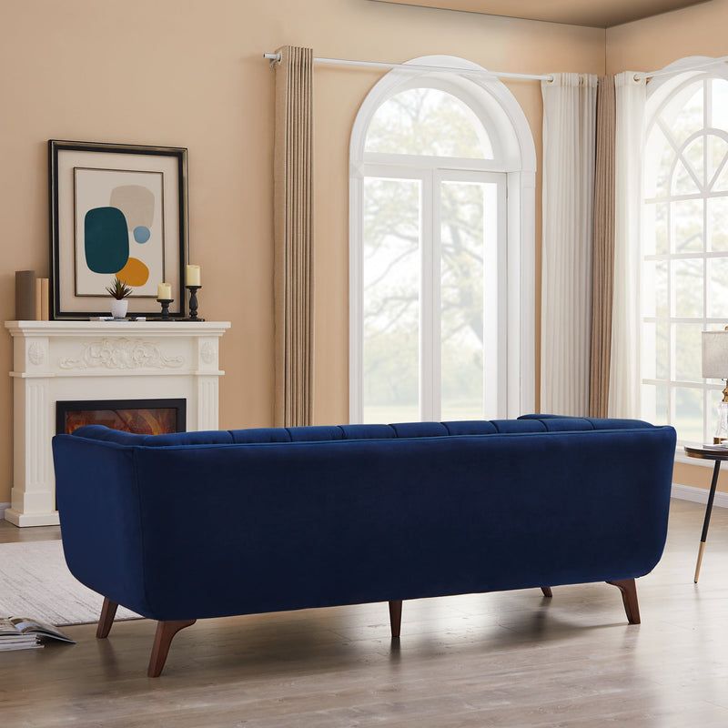 Kano Large Navy Blue Velvet Sofa  | Mid in Mod | Houston TX | Best Furniture stores in Houston