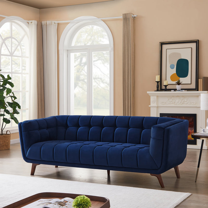 Kano Large Navy Blue Velvet Sofa  | Mid in Mod | Houston TX | Best Furniture stores in Houston