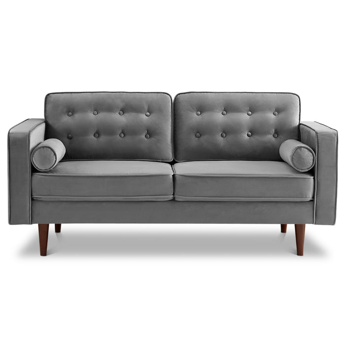 Kirby Grey Velvet Loveseat Sofa  | MidinMod | Houston TX | Best Furniture stores in Houston