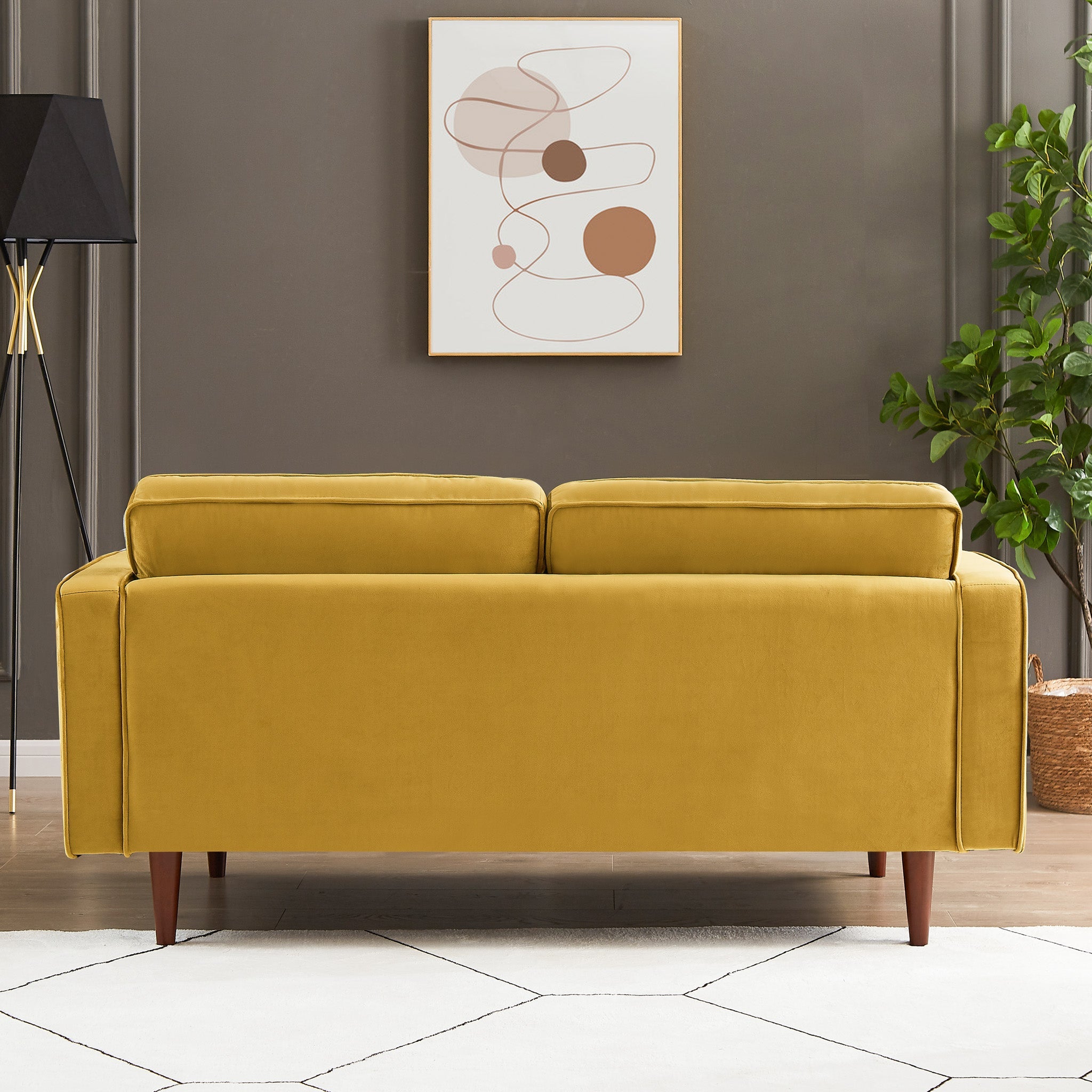 Kirby Gold Velvet Loveseat - MidinMod