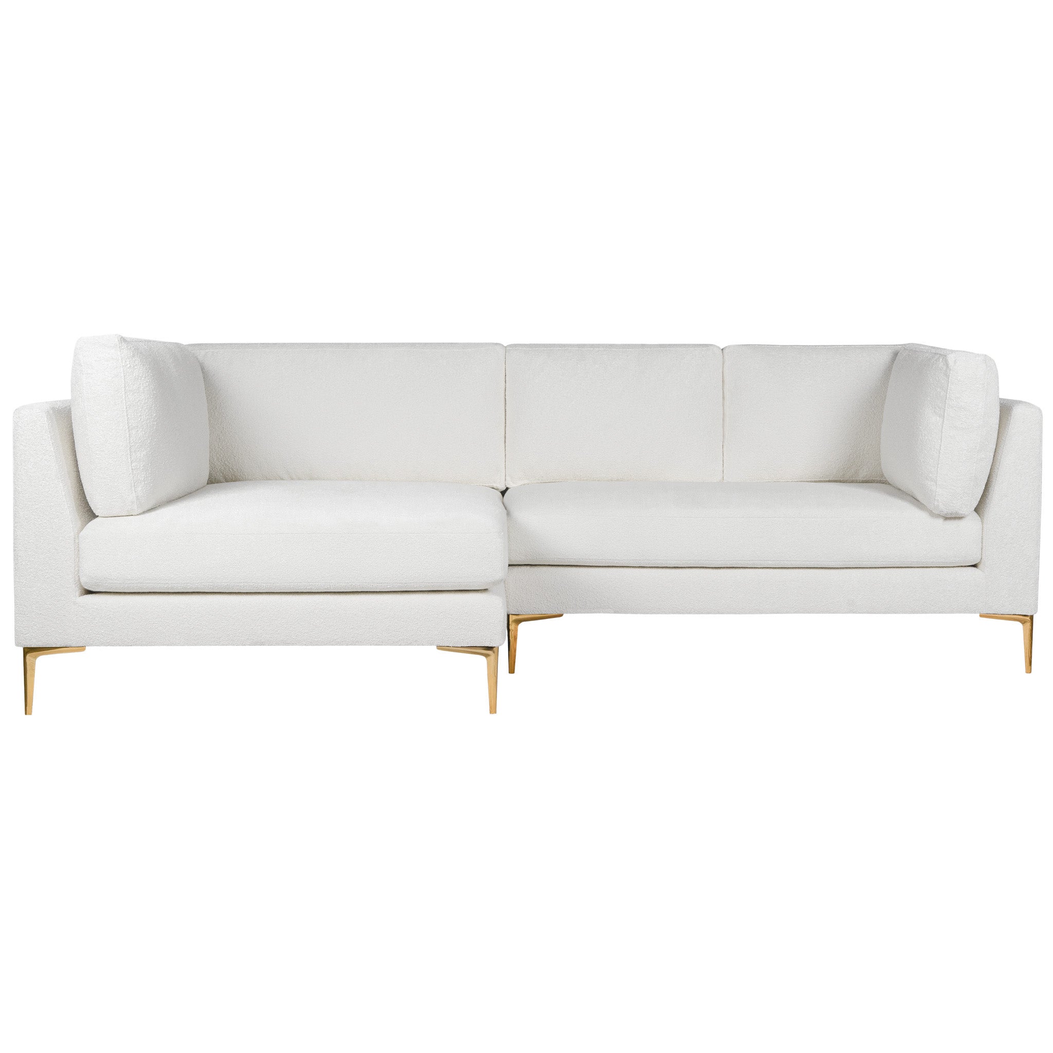 Chamberlain Beige Boucle Sectional Sofa Left Facing Chaise - MidinMod