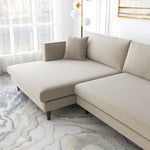 Delano L-Shaped Beige Velvet Sectional Sofa (Left Facing Chaise) | Mid in Mod | Houston TX | Best Furniture stores in Houston