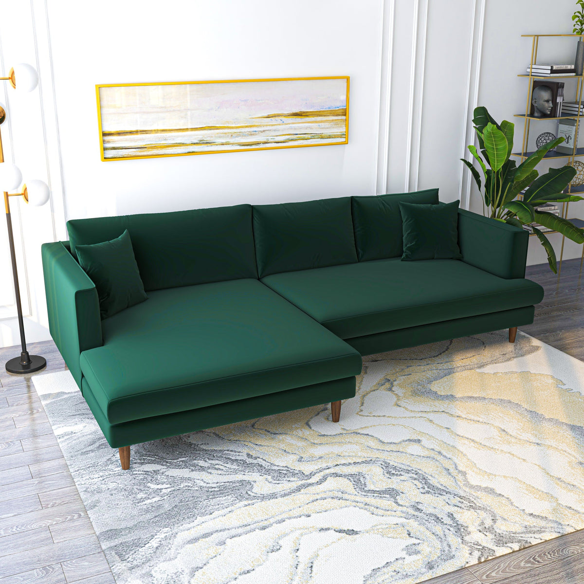 Best Sectional Sofa (Green Velvet) | Mid in Mod | Houston TX | Best Furniture stores in Houston