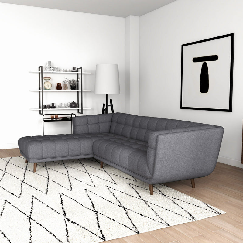 Kano Dark Grey Left Chaise Sectional Sofa | MidinMod | Houston TX | Best Furniture stores in Houston