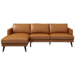 Lorena  Sectional Sofa - Tan Leather Left | Mid in Mod | TX | Best Furniture stores in Houston