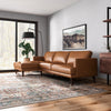 Lorena  Sectional Sofa - Tan Leather Left | Mid in Mod | TX | Best Furniture stores in Houston