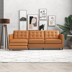 Louis Leather Electric Reclining Sofa-Tan left | MidinMod | TX | Best Furniture stores in Houston