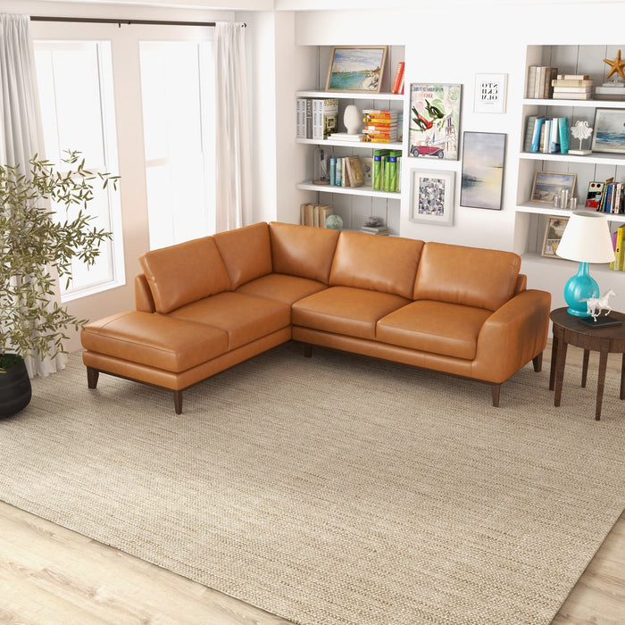 Mayfair Sectional Sofa - Tan Leather Left  Facing  | MidinMod | TX | Best Furniture stores in Houston