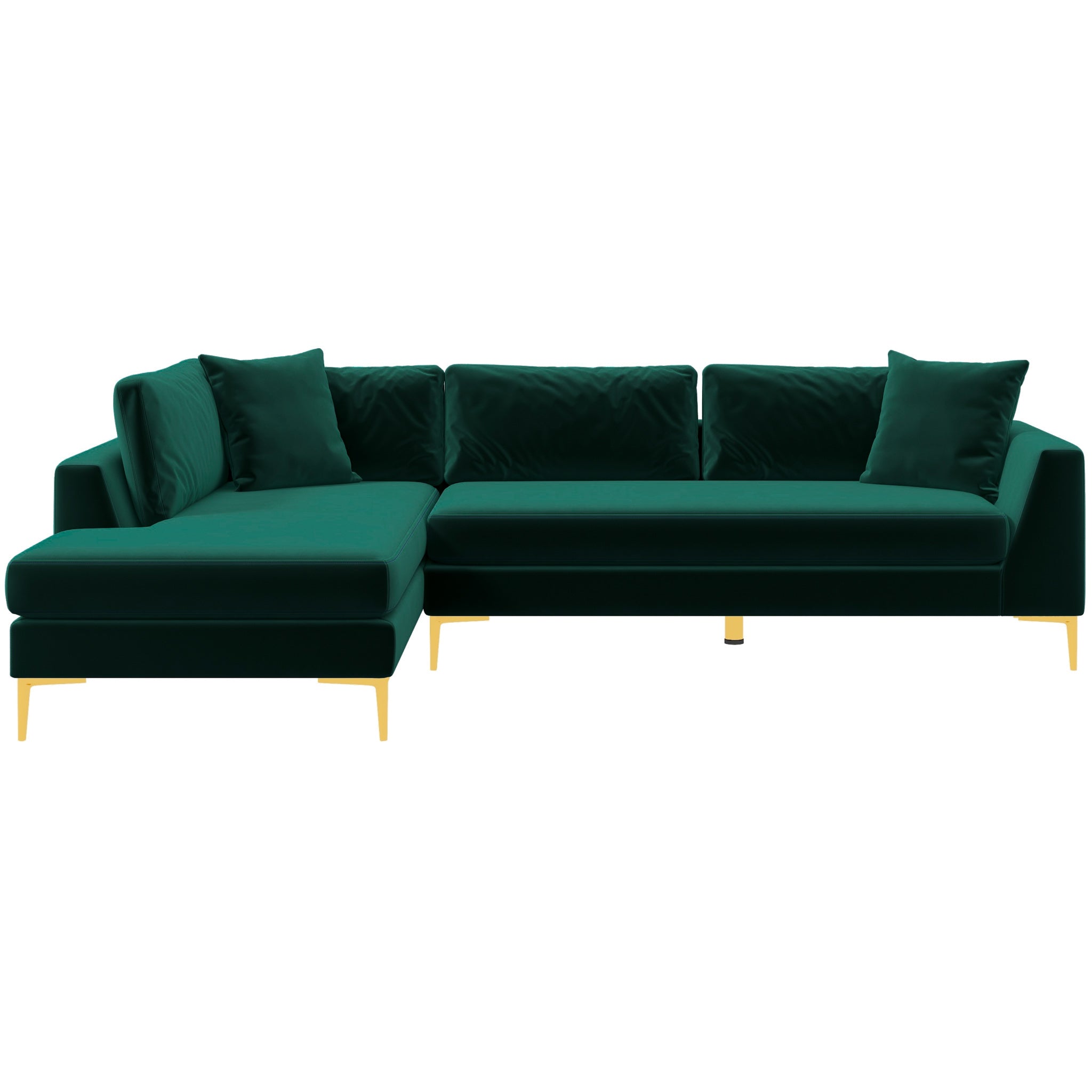 Milo Green Fabric Sectional Sofa Left Chaise - MidinMod