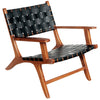 Lento Black Strap Leather Teak Wood Lounge Chair | Mid in Mod | Houston TX | Best Furniture stores in Houston