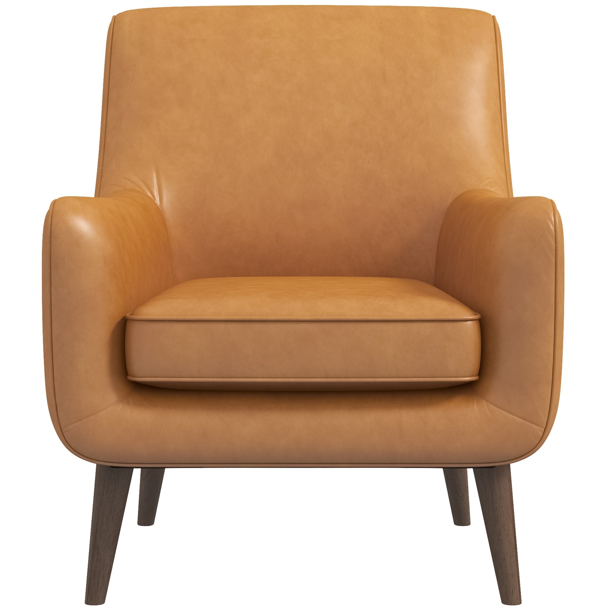 Lexi Tan Leather Lounge Chair - MidinMod