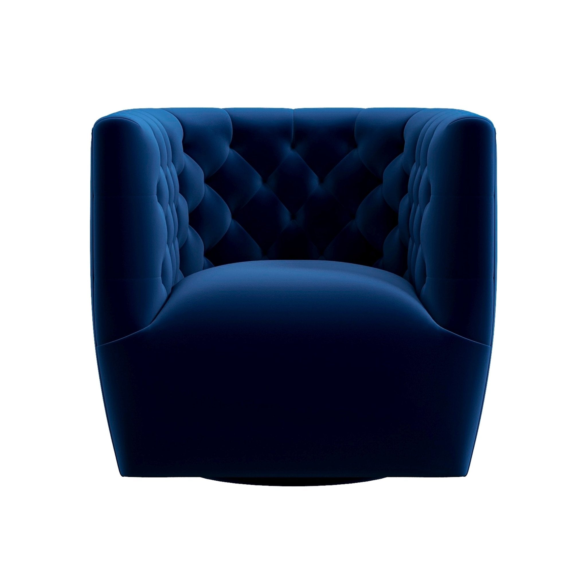 Navy blue deals velvet swivel chair