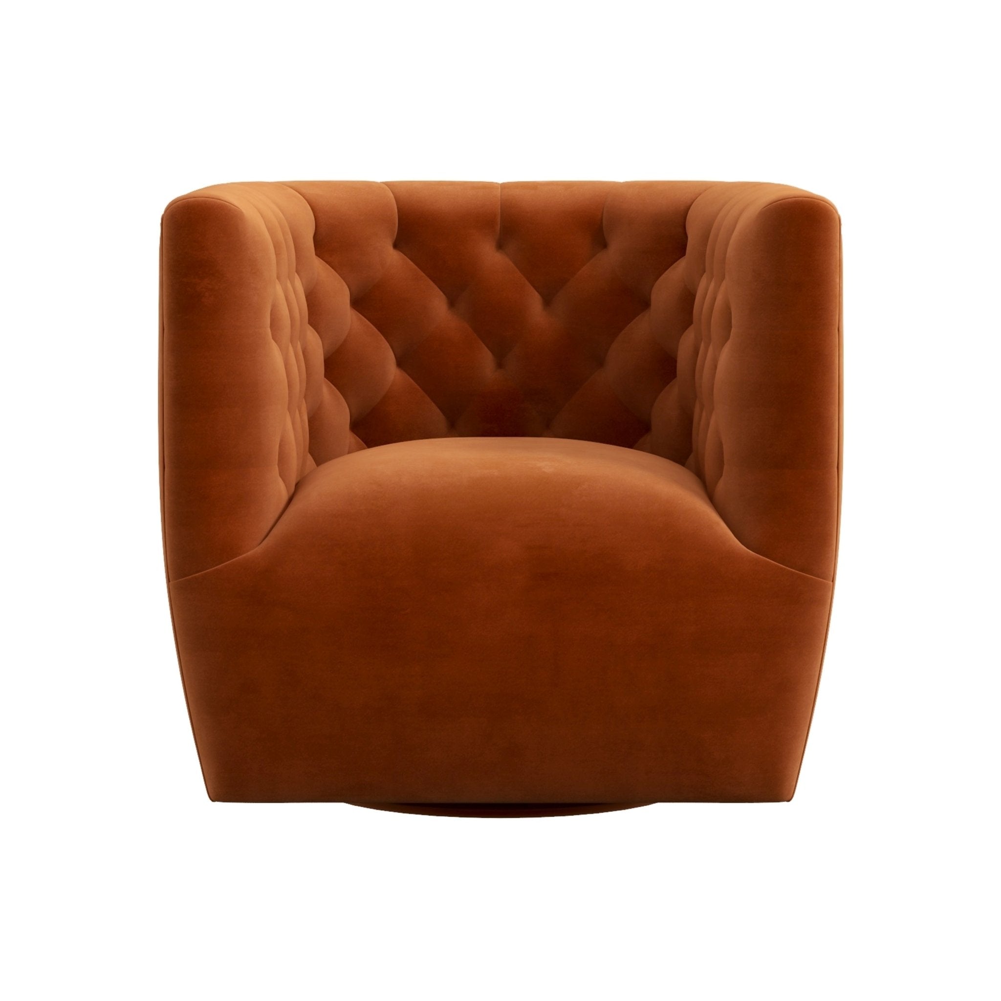 Lotte Burnt Orange Velvet Swivel Chair - MidinMod