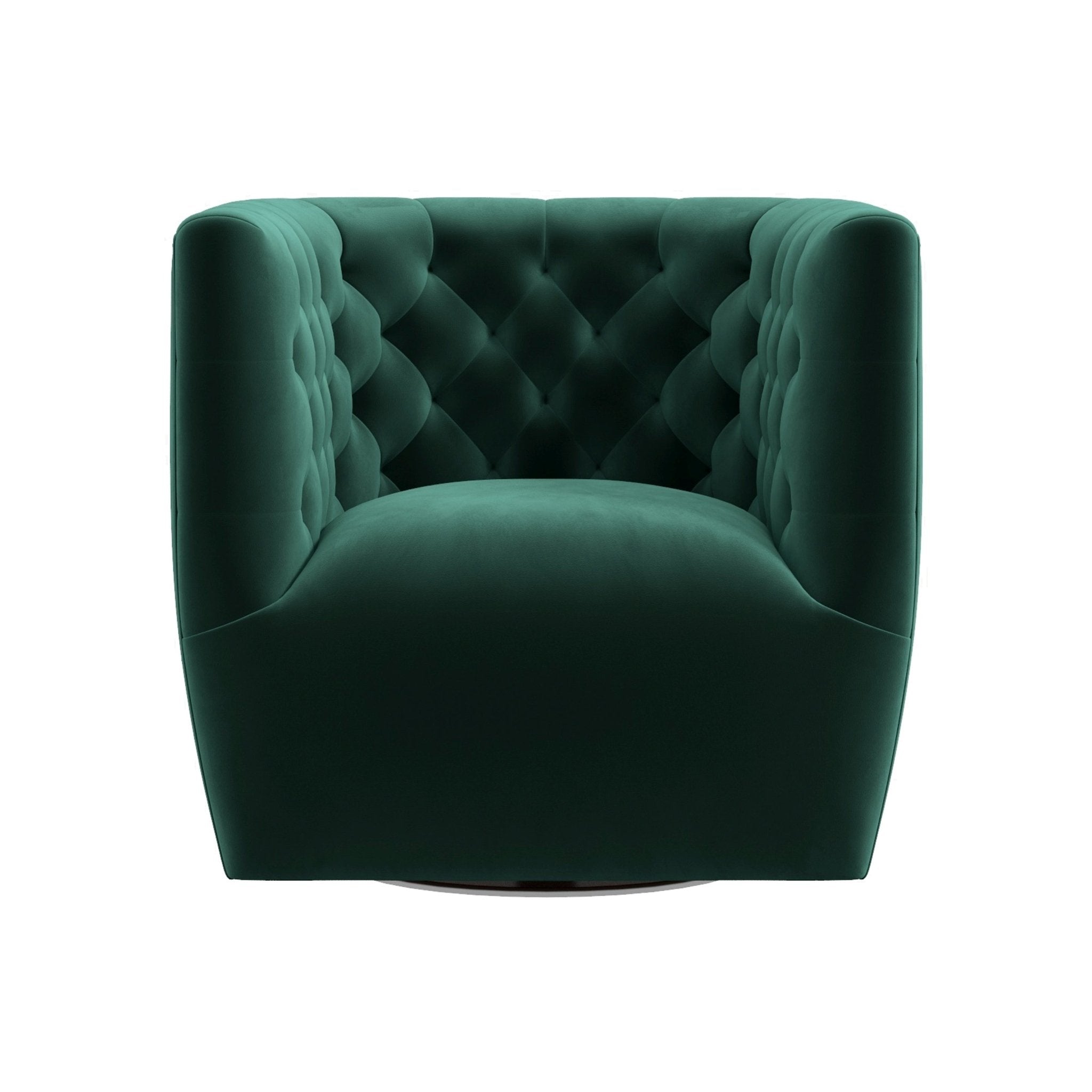 Lotte Forest Green Velvet Swivel Chair - MidinMod