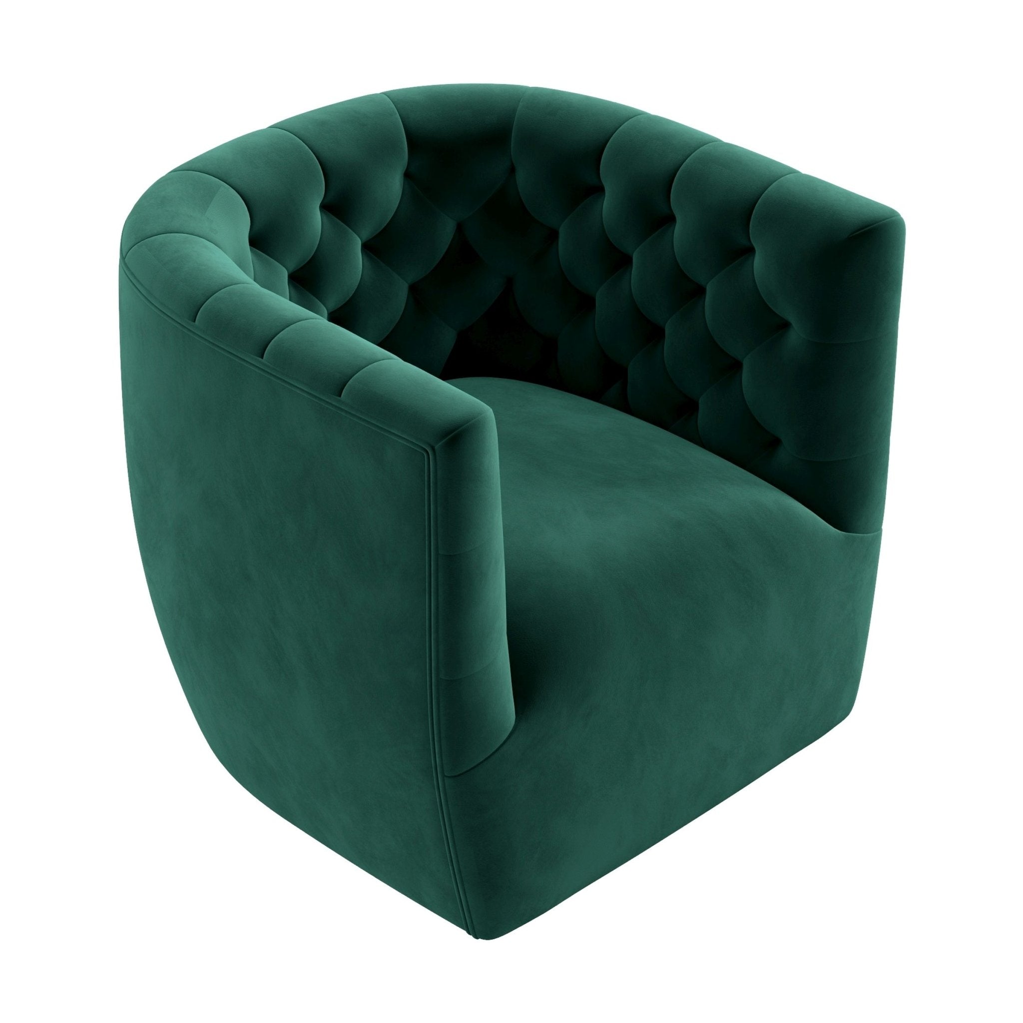 Lotte Swivel Chair Forest Green Velvet MidinMod Houston TX