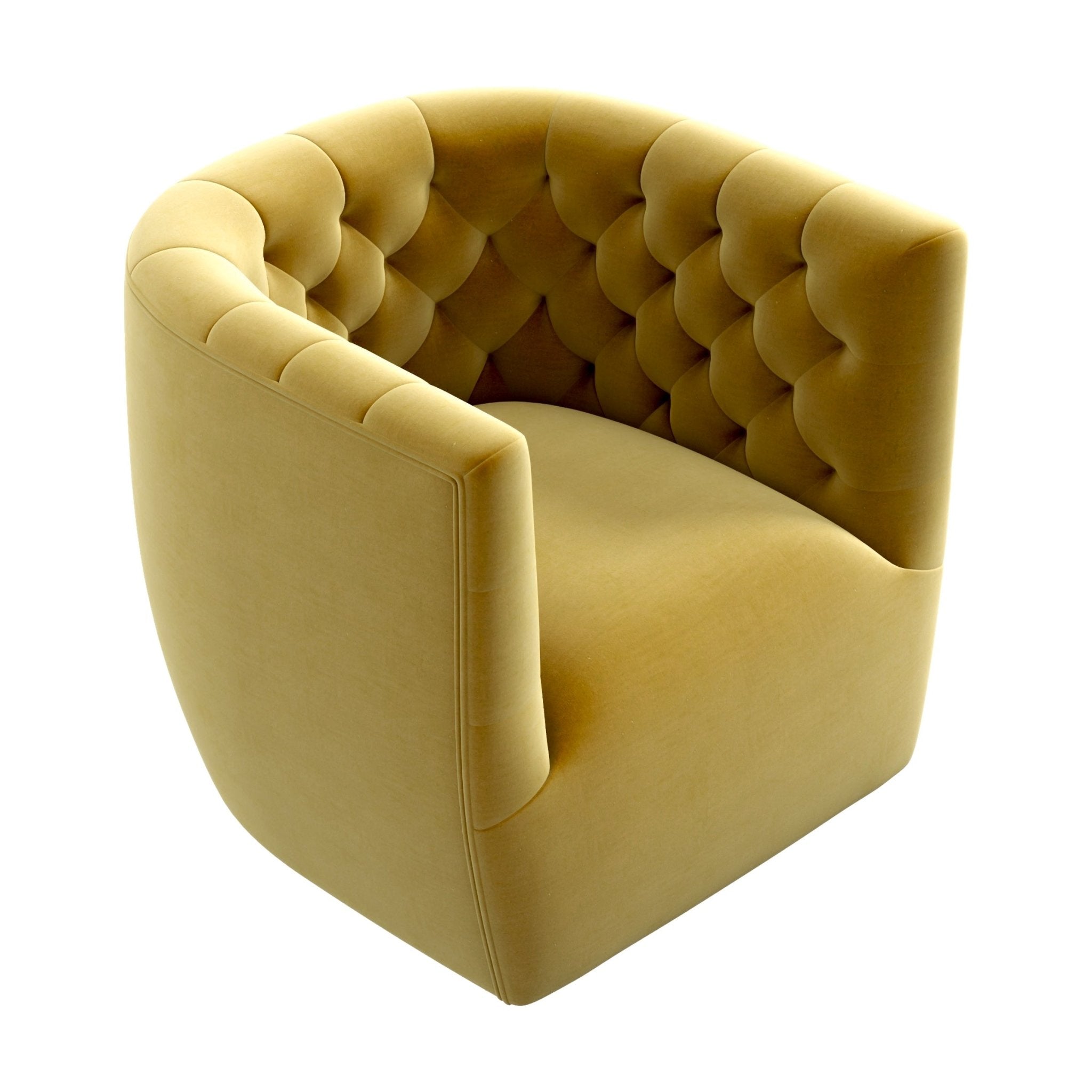 Lotte Gold Velvet Swivel Chair - MidinMod