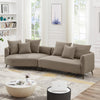Lusia Boucle Sectional Sofa Mocha Left - MidinMod Houston Tx Mid Century Furniture Store - Sofas 3
