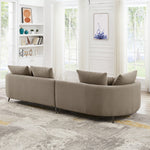 Lusia Boucle Sectional Sofa Mocha Left - MidinMod Houston Tx Mid Century Furniture Store - Sofas 5